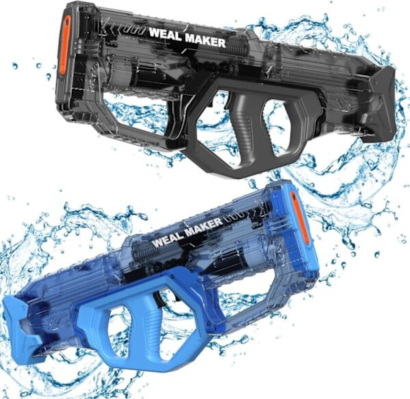 Bilde av Kraftig Elektrisk Vannpistol, IP67 Vanntett for Voksne/Barn Automatiske Vannpistoler og Rifler, 8-10M Rekkevidde 2stk