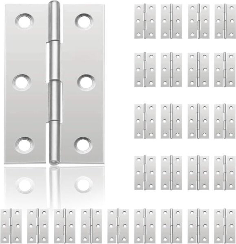 Bilde av 24 stk små hengsler for dører, hengsler i rustfritt stål, DIY dørhengsler for skapdør | Piano hengsel(44mm*32mm)