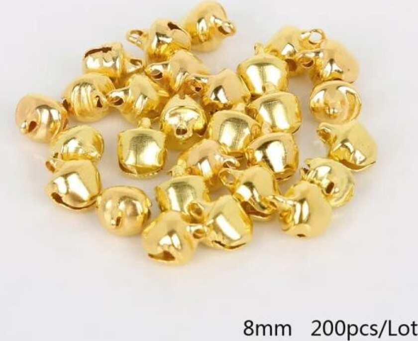 50-300 stk. Gull Jingle Bells Jernanheng Hengende Juletrepynt Juledekorasjoner Fest DIY Håndverkstilbehør