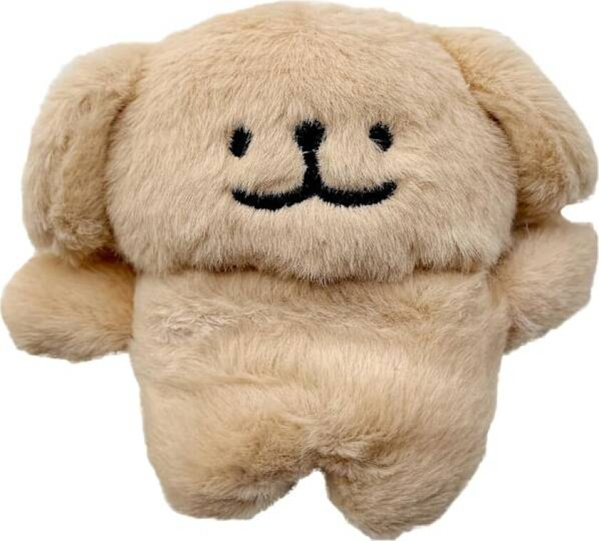 1 stk. Pelskledd etui til AirPods 4, Morsomt Søtt 3D Tegneserie Plysj Kawaii Khaki Farget Valpedesign Mykt Varmt Deksel for