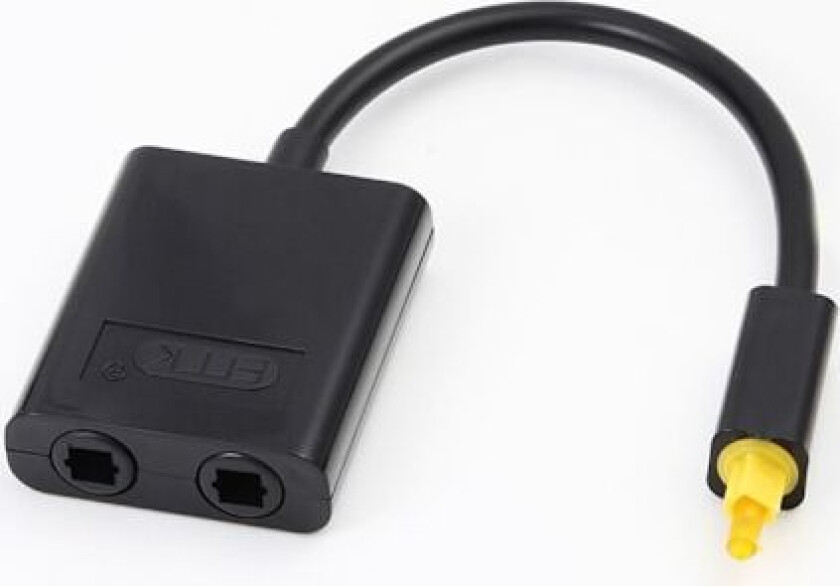 Optisk Splitter 1 Inn 2 Ut Digital Toslink Splitter 1 inn 2 Utgang Lydadapter Kabel for TV, DVD, Soundbar - Svart