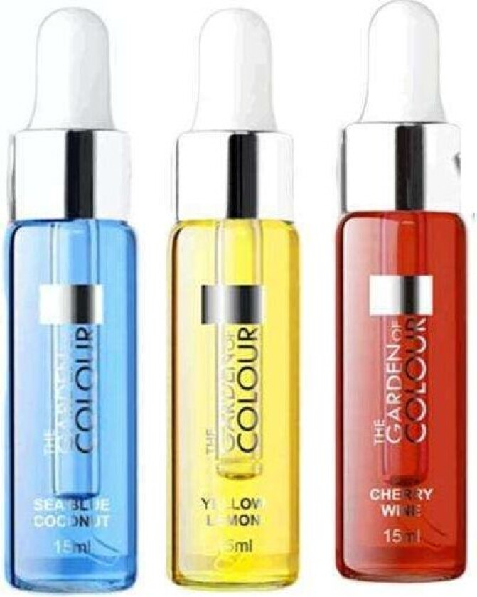 3-pakning - Cuticle Oil - Kokosnøtt, Kirsebær, Sitron - 15ml