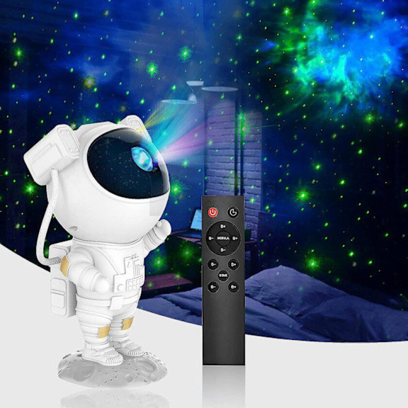 Astronaut Galaxy Projektor Stjernehimmel Nattlampe, Astronaut Stjerneprojektor Med Nebulosa, Timer Og Fjernkontroll, Stjernelampe For Soverom Og Tak