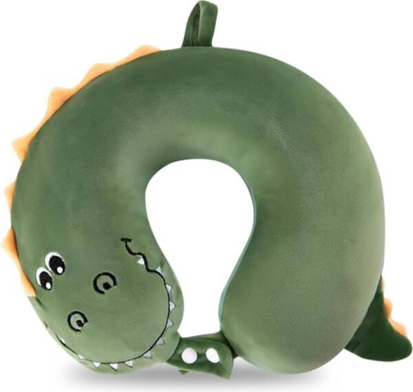 Søt Reisepute for Barn og Voksne, Ren Memory Foam U-formet Nakkepute med Vaskbart Trekk, Komfortabel Hode- og Nakkestøtte Reisetilbehør, Dinosaur