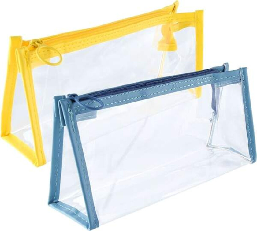 2-pakks gjennomsiktig pennal Stort pennal gjennomsiktig pennal Student toalettartikler