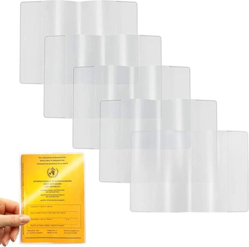 10 stk. vaksinasjonsbevisomslag, beskyttende omslag vaksinasjonskort vanntett mykt, vaksinasjonsbevisomslag gjennomsiktig, vaksinasjon