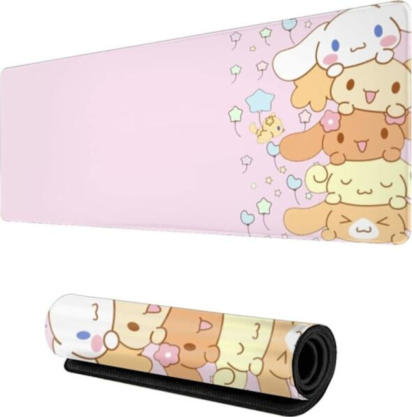 Kawaii stor rosa musematte med design Nyhet Anime tastaturmatte Sklisikker utvidet full skrivebord søt tastaturmatte vanntett