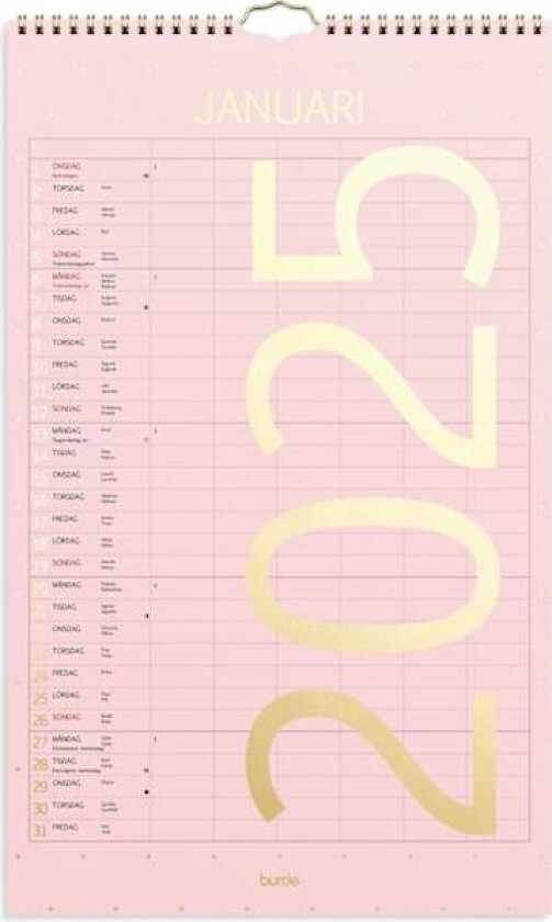 Familiekalender 2025 Farger