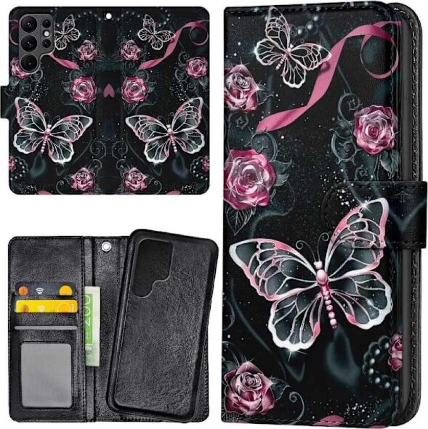 Samsung Galaxy S25 Ultra - Lommebok Deksel Sommerfugler