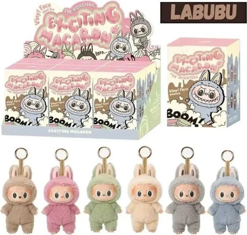 Labubu Anime Figur Have A Seat Series macaron 2 Anheng Dukke the monsters gave Vinyl blind bag Søt Monster Blind Box T250227.Ca