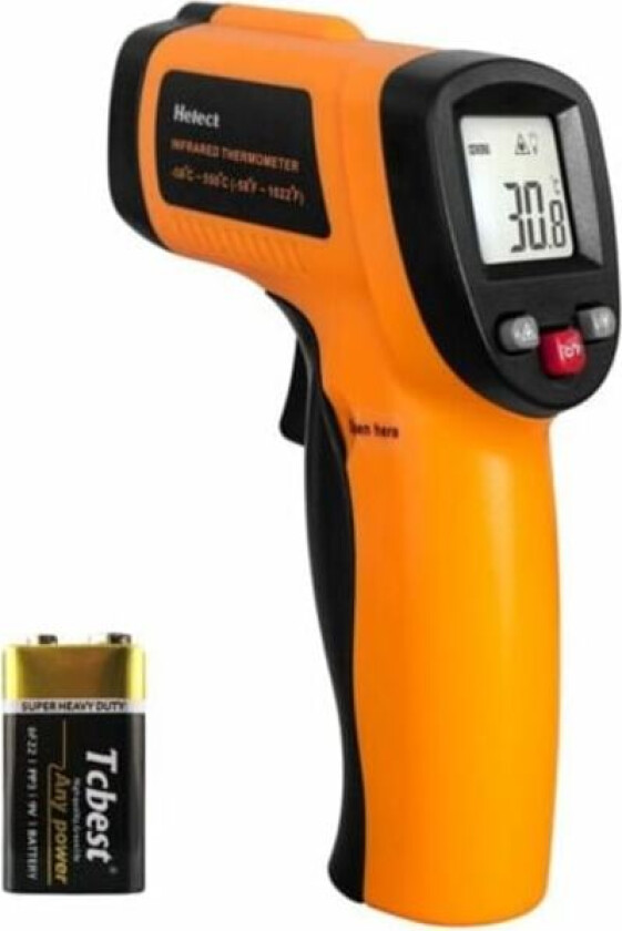 Ulisem Infrarødt Termometer, Berøringsfritt Laser Infrarødt Termometer fra -50°C til 550°C, LCD-skjerm med Bakgrunnsbelysning (Ikke for mennesker).ca