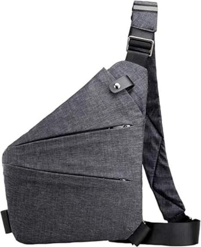 Tyverisikker Crossbody-veske for personlige eiendeler, reiseveske, tyverisikker cross body-veske, skrå brystveske (Grå)