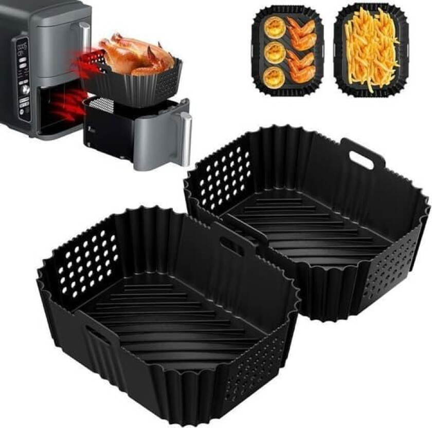 /QD/2-pakning Air Fryer silikonform for Ninja Double Stack Oljefri Fryer SL400EU, Air Fryer tilbehør