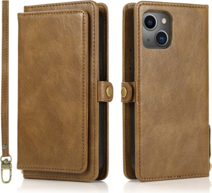 iPhone 15 Plus - Luksuriøst Lommebokdeksel i Lær med Kortlomme