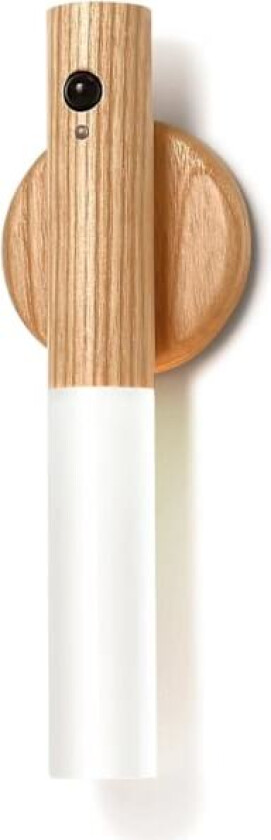 Magnetisk Nattlampe Trådløs Bevegelsessensor Oppladbar Veggmontert Lommelykt for Soverom Gang Trapper (Hvit Ask Tre 1 stk)