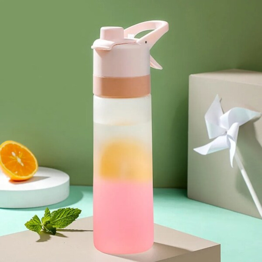 Spray Drikkeflaske Vannflaske Sportsflaske Utendørs Sport Fitness 650mL Rosa