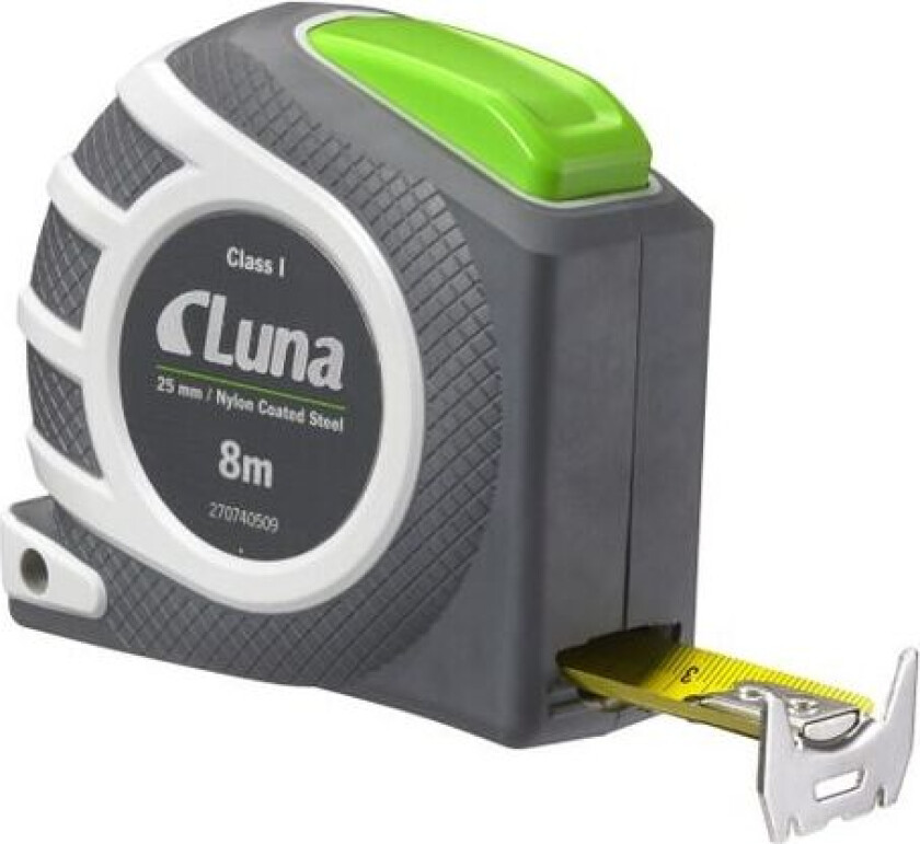 Luna Målebånd Luna Auto Lock B 8025 8m Magnet Endehake Klasse I