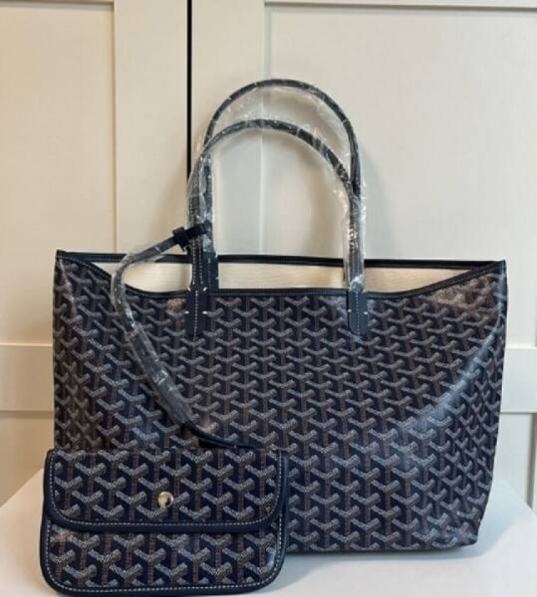 Hundefortann Veske Stor Kapasitet Tote Bag Mamma Veske Håndveske Gave Kvinner Marineblå-Xin Navy blu