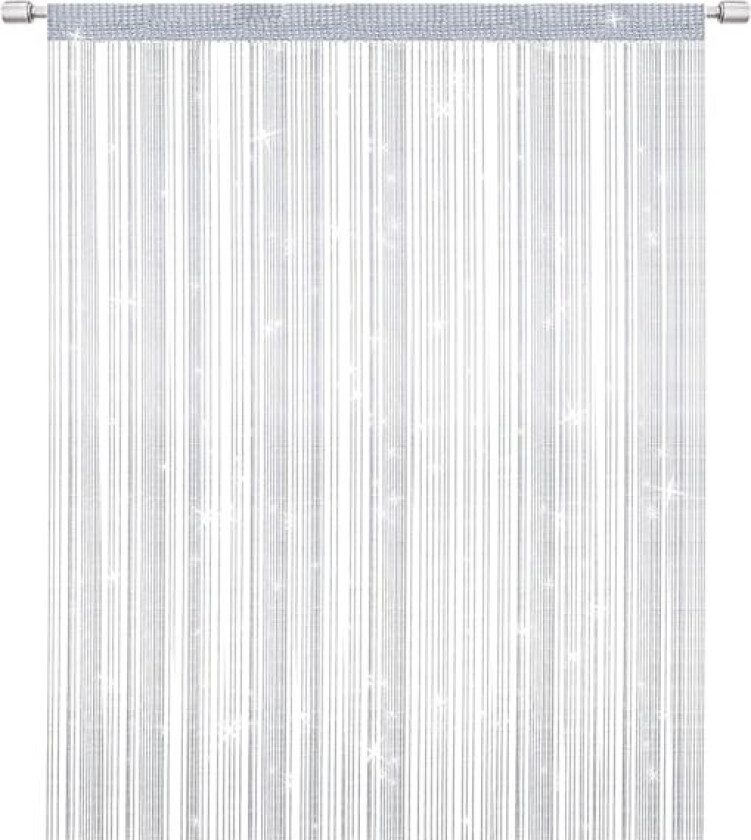 Trådgardiner Dør Myggnett, Elegant Skillevegg Duskgardin for Hjemmeinnredning, Romdeler for Dører og Vinduer, Hvit (100x200cm)