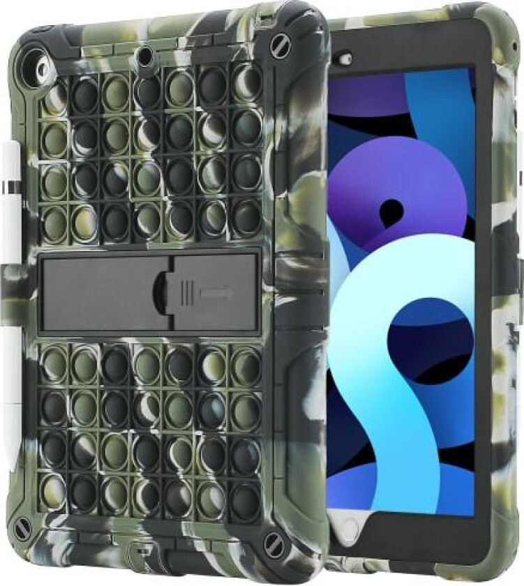 Etui for iPad 9. generasjon 8. generasjon 7. generasjon (iPad 10.2 etui 2021/2020/2019) Støtsikkert beskyttelsesdeksel med pennholder og skulderstropp (Kamuflasje)
