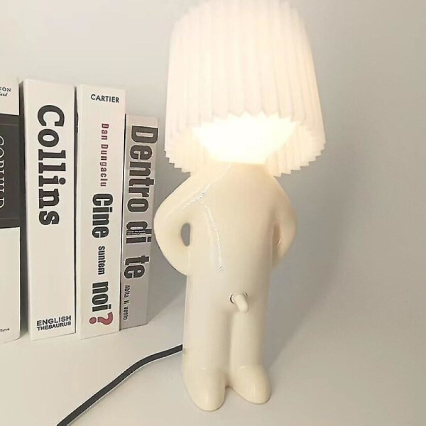Kreativ lampe Naughty Boy Shy Man liten nattlampe hjemmedekorasjon Eu-plugg Dd.