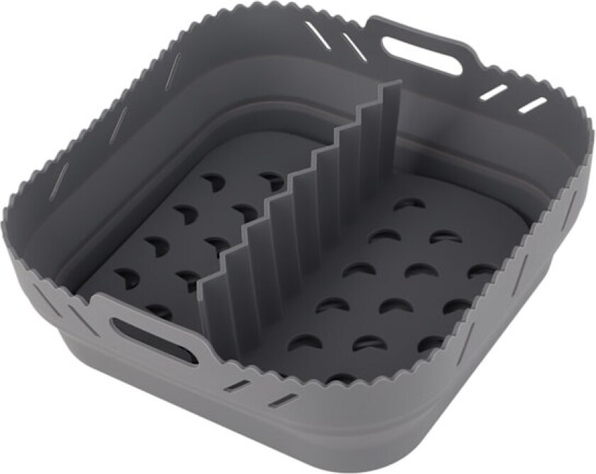 Airfryer Tilbehør Firkantet Airfryer Bakeform med Silikonmatte Airfryer Silikon Bakeform, Grå