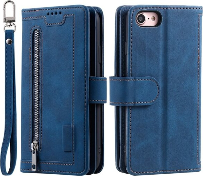 Til iPhone 16e Deksel med Glidelås og 9 Kortspor