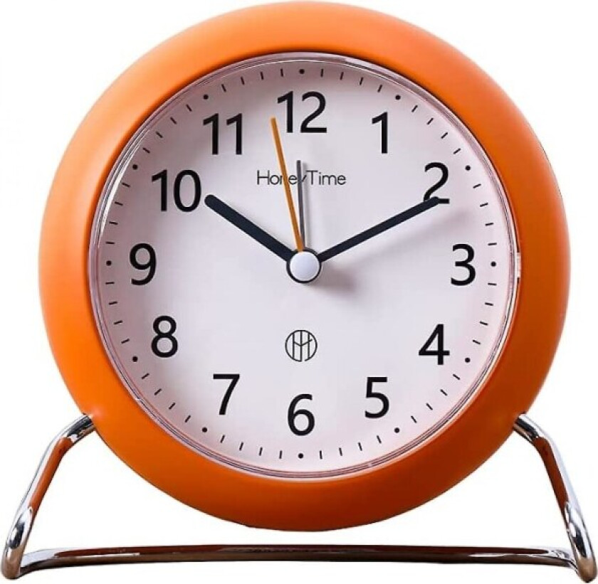 Justup Rund Støysvak Vekkerklokke Lysutslippsfunksjon Super Stille Vekkerklokke Enkelt Og Stilig Design --- Oransje (hy)