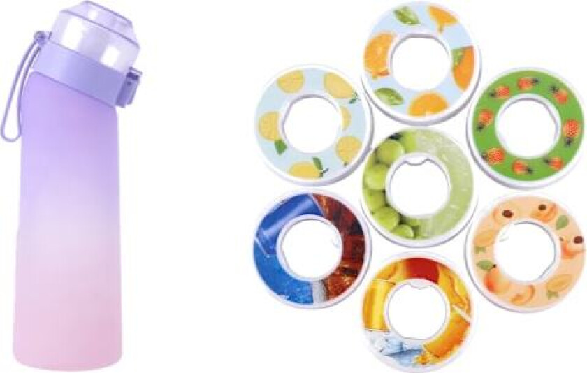 Smaksatt vannflaske med 7 pods Air Water Up Bottle Frost Black 650 ml Air Startup Set Vannkopp for camping sport 0