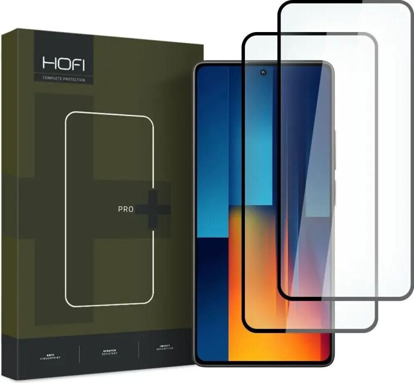 Xiaomi Poco M6 Pro Hofi Glass Pro+ Skjermbeskytter - Case Friendly - 2-Pak - Svart Kant