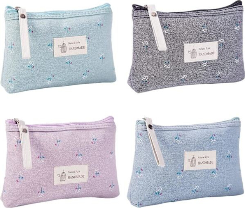 4 stk. sminkevesker liten reise kosmetikkveske, pennal, bærbar toalettmappe skjønnhetsveske-veske, reisevaskepose for kvinner og jenter