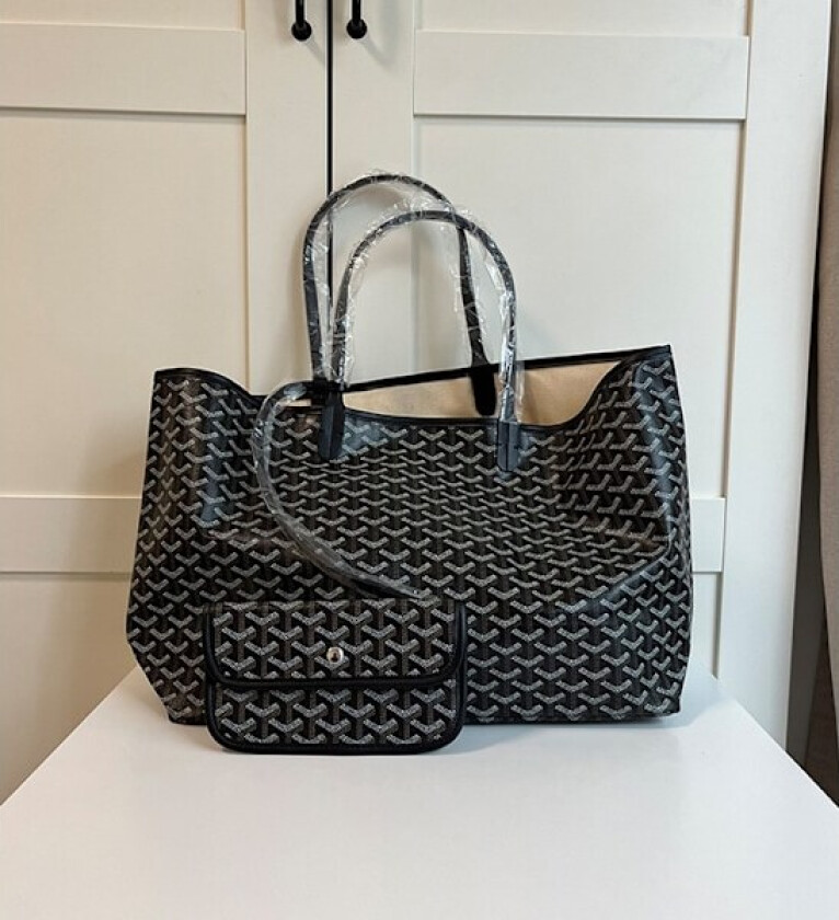 Dogtooth Bag Stor Kapasitet Tote Bag Mammaveske Lommebok Gave Kvinner Svart-Xin svart