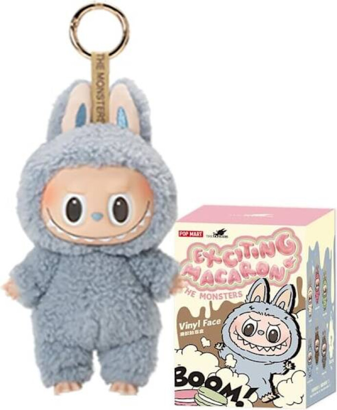 Plush Monster Nøkkelring, Figurer Tegneserie Labubu Plush Leke Nøkkelring, Vinyl Plush Hvit Hengekort, Blind Box Figur, Labubu Plush Leke