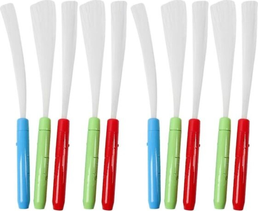 Lysende stav med fiberoptikk, sett med 10 LED-stenger med 3 lysmoduser