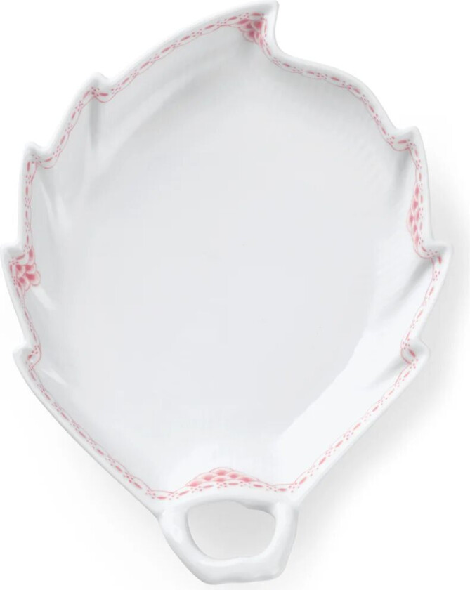 Coral Lace løvformet fat Korall-hvit