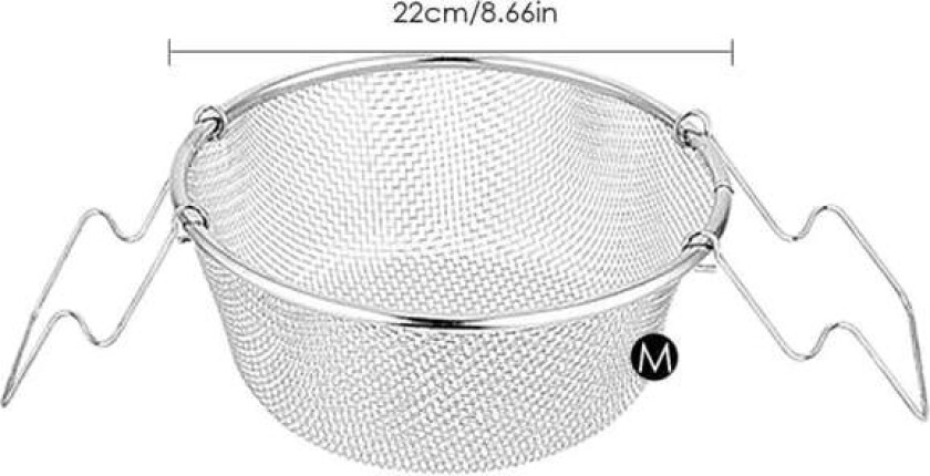 Fryerkurv i rustfritt stål Rund kurv sil Franske poteter 22 cm