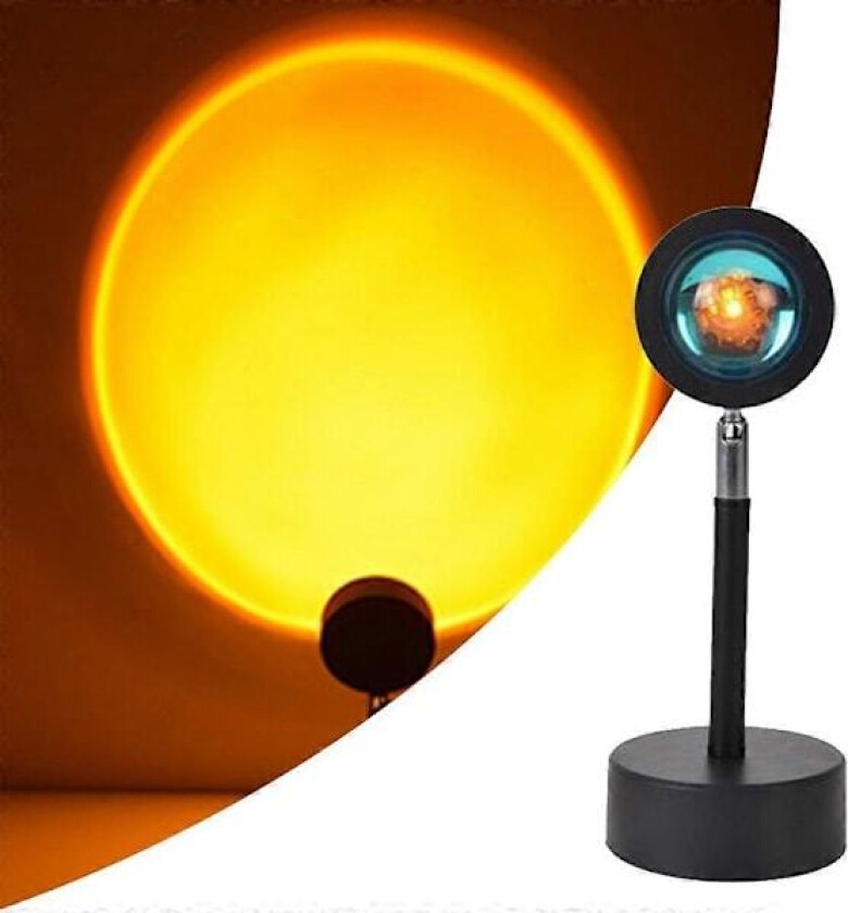 Solnedgangslampe med LED-projeksjon, 180 graders rotasjon, nattlampe med LED-projektor (Solnedgang)