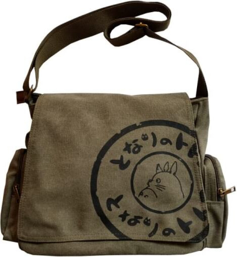 Totoro Canvas Budskap Veske Tegneserie Studentbok Messenger Bag Multi-Pocket