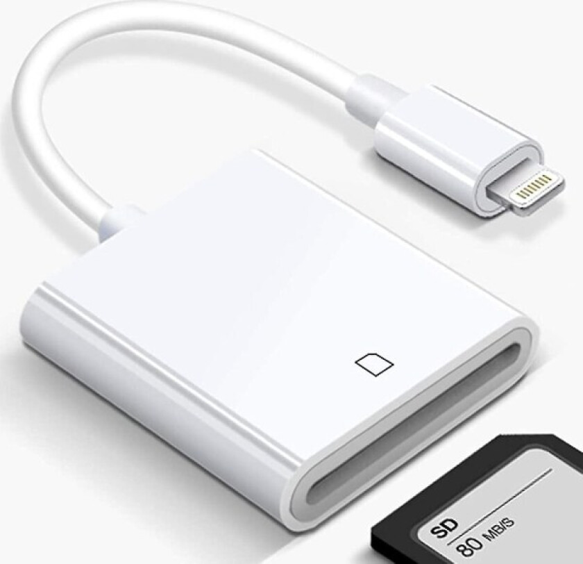 For Apple Lightning til SD-kortleser Plug and Play-adapter for iPhone iPad