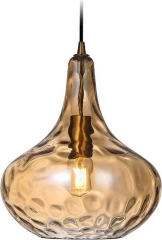 Meukow takpendel - Messing/Amberfarget glass - Messing / Amber