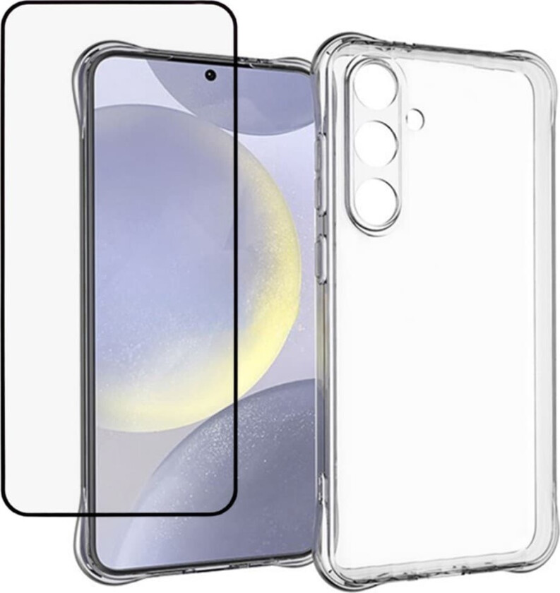 For Samsung Galaxy A56 5G Deksel 2.0mm TPU Gjennomsiktig Beskyttelsesdeksel med Herdet Glass Skjermbeskytter