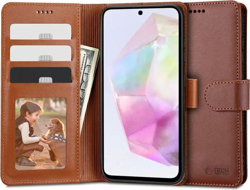 Tech-Protect Samsung Galaxy A35 (5G) Tech-Protect Flip Deksel med Lommebok - Brun