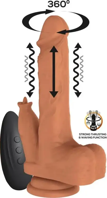 Quintus Thrusting, Waving & Vibration Dildo 23 cm
