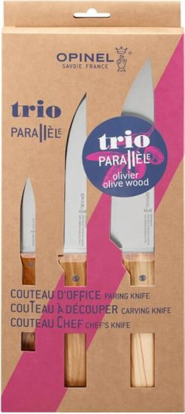 Parallèle Trio knivsett 3 deler oliven