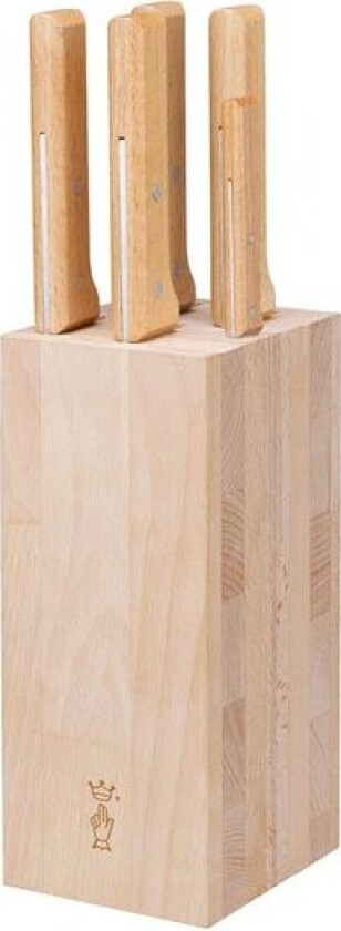 Parallèle knivsett/knivblokk 5 deler kjøtt bøk