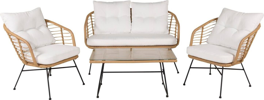 Viga hagesett 4 deler hvit, natur.