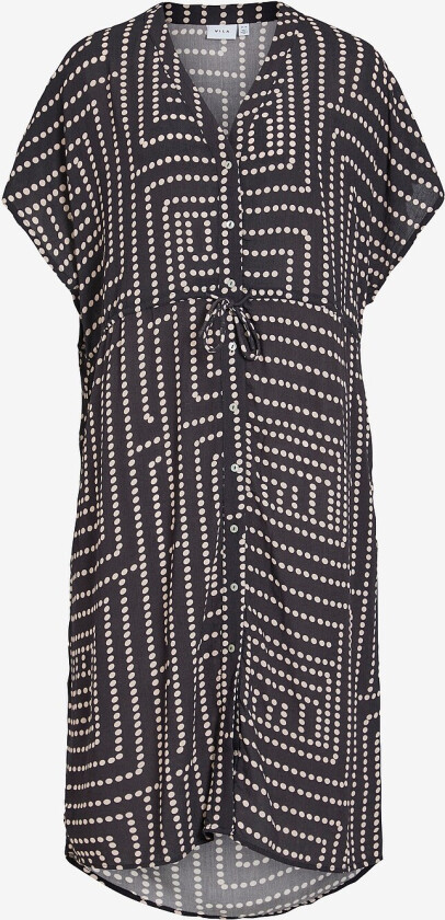 Kjole viFrelli Klio V-neck S/S Midi - Svart