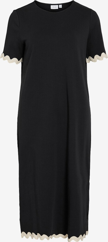 Kjole viCalisa O-neck S/S Midi - Svart