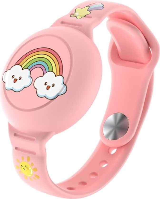 Kompatibel med AirTag Barne Armbånd, Søt Barn Air Tag Armbånd Justerbar Skjult Klokkebånd Air Tag Holder for Apple Air Tag, Myk Silikon