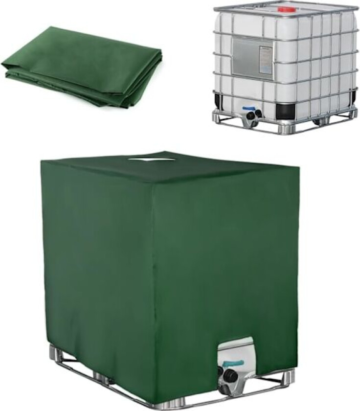 Presenning for 1000L IBC-tank, Vanntankpresenning, Anti-UV Antistøv Regnvannsoppsamlerlokk, Beskyttende Presenning Container IBC-tank, 116 x 100 x 1